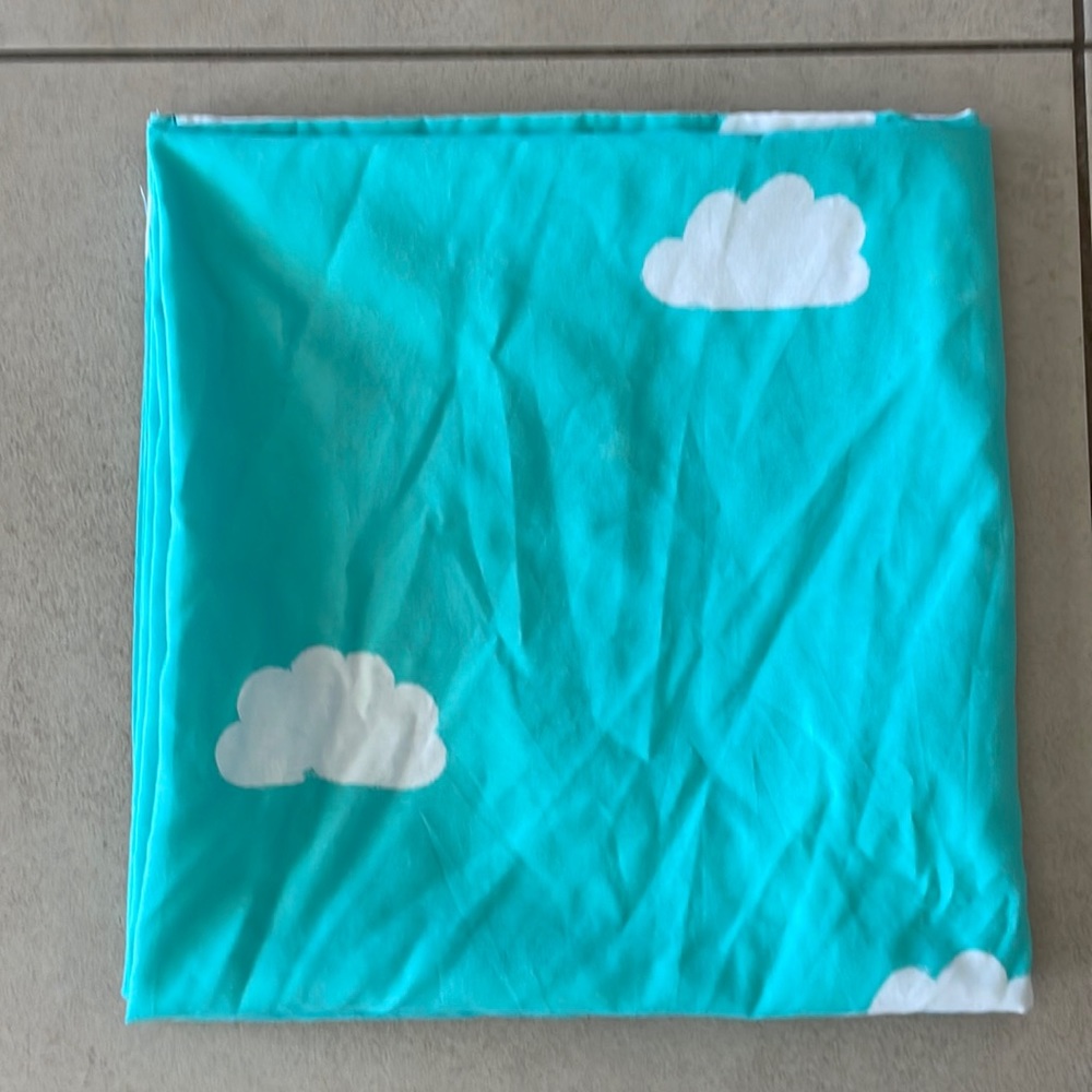 Fabric Clouds Shower Curtain Turquoise Aqua ☁️